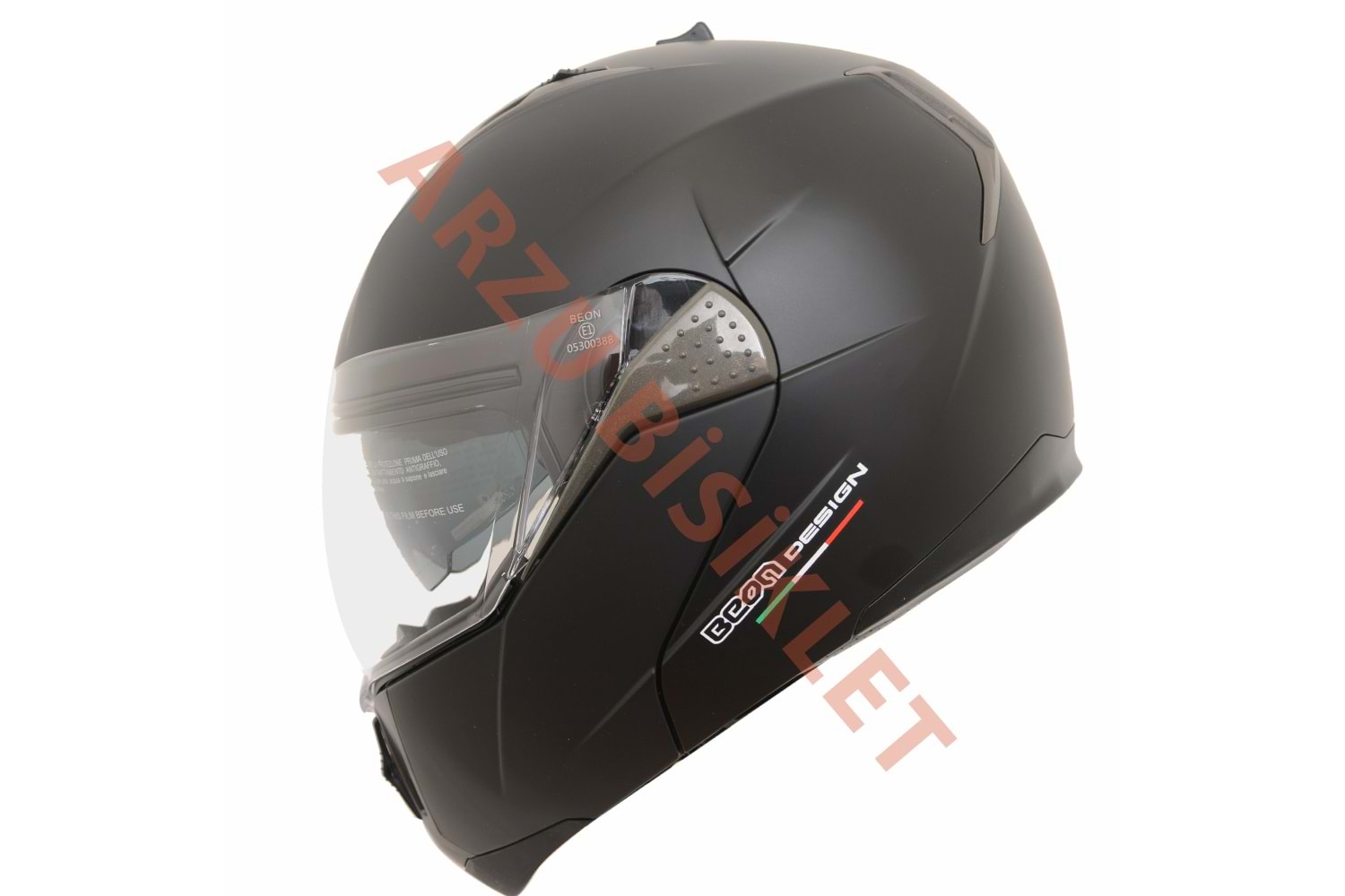 BEON ÇENE AÇILIR VİZÖRLÜ KASK MAT SİYAH L BEDEN