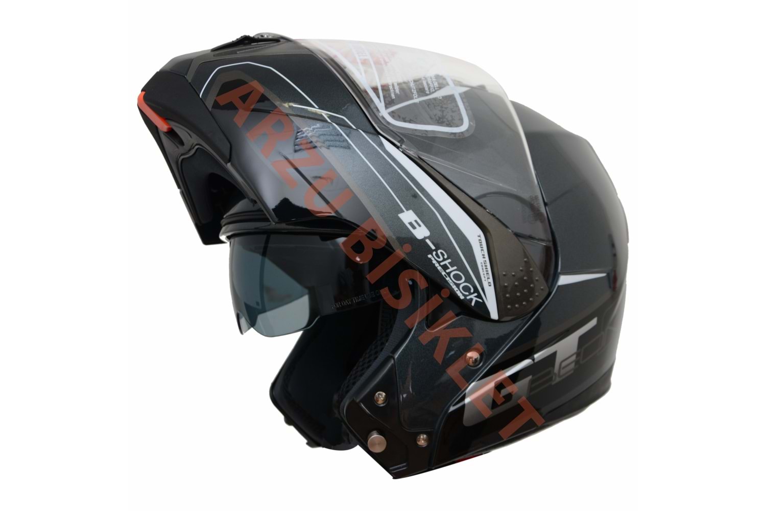 BEON- ÇENE AÇILIR VİZÖRLÜ KASK [B700] [GRİ-SİYAH] [B-SHOCK] [XL]