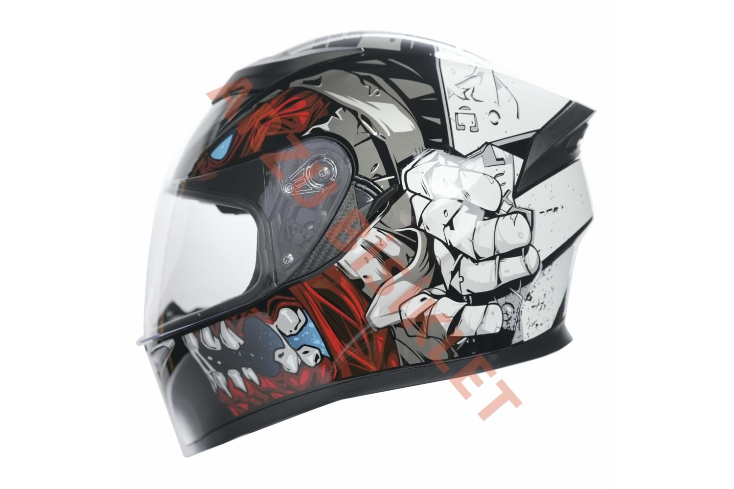 KC-KAPALI VİZÖRLÜ KASK [KC316-1] KURU KAFA [XL] E BELGELİ
