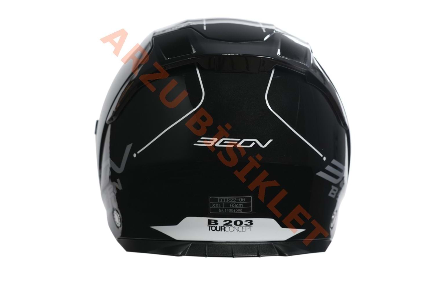 BEON- ÇENESİZ VİZÖRLÜ YAZLIK KASK [B203] [SİYAH-BEYAZ] [L]