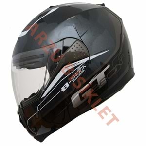 BEON- ÇENE AÇILIR VİZÖRLÜ KASK [B700] [GRİ-SİYAH] [B-SHOCK] [XL]