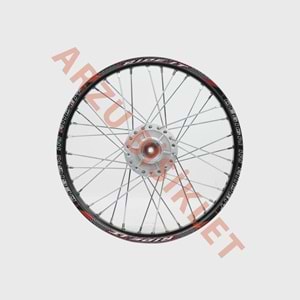 1.20 x 17 TELLİ JANT KOMPLE ÖN [DİSK FREN MODELİ] [SİYAH JANT - GRİ GÖBEK - KROM TEL] CG