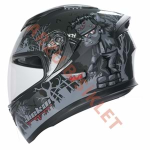 KC-KAPALI VİZÖRLÜ KASK [KC316-1] FRANKENSTEIN'S MONSTER [M] E BELGELİ