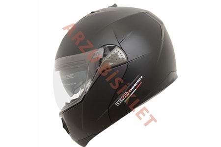 BEON ÇENE AÇILIR VİZÖRLÜ KASK MAT SİYAH L BEDEN