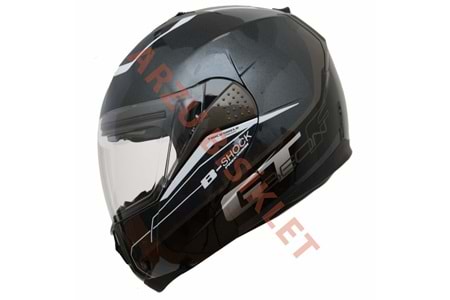 BEON- ÇENE AÇILIR VİZÖRLÜ KASK [B700] [GRİ-SİYAH] [B-SHOCK] [XL]
