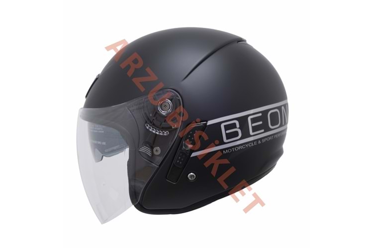 BEON-ÇENESİZ VİZÖRLÜ YAZLIK KASK [B217] [MAT SİYAH - GRİ] [L]