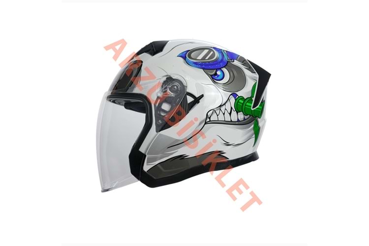 KC-ÇENESİZ VİZÖRLÜ YAZLIK KASK [KC528-1] PANDA [L] E BELGELİ