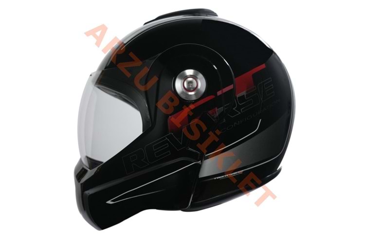 BEON- ÇENE AÇILIR VİZÖRLÜ KASK [B702] [SİYAH-BEYAZ-KIRMIZI] [L]