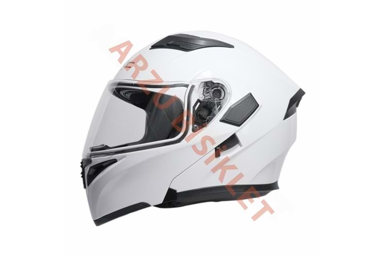 KC - ÇENE AÇILIR VİZÖRLÜ KASK [KC902] [BEYAZ] [M]