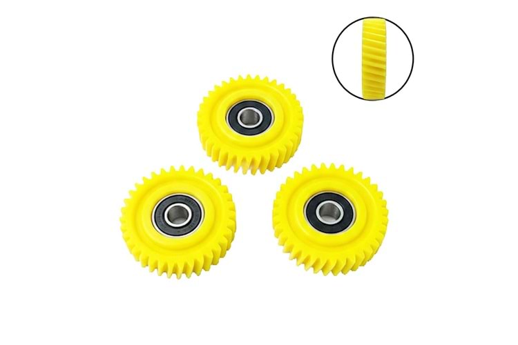 Motor Dişlisi - Kestamit, 35T, Çap 47,5mm , En 13mm, Helix Açılı Dişli, 3lü