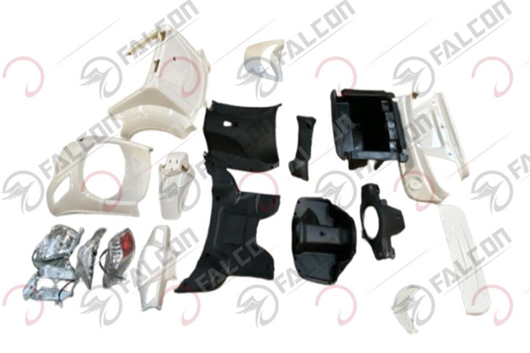 FALCON 3 TEKERLEKLİ E - BİKE KAPORTA SETİ BEYAZ ( FAR STOP DAHİL ) TEK KİŞİLİK