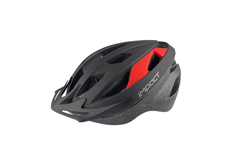 İMPACT Kask - IMPACT, VERNION, Işıklı, Siyah-Kırmızı, L Yetişkin