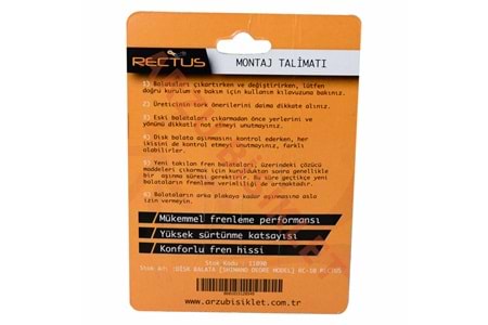 DİSK BALATA [SHIMANO DEORE MODEL] RC-10 RECTUS