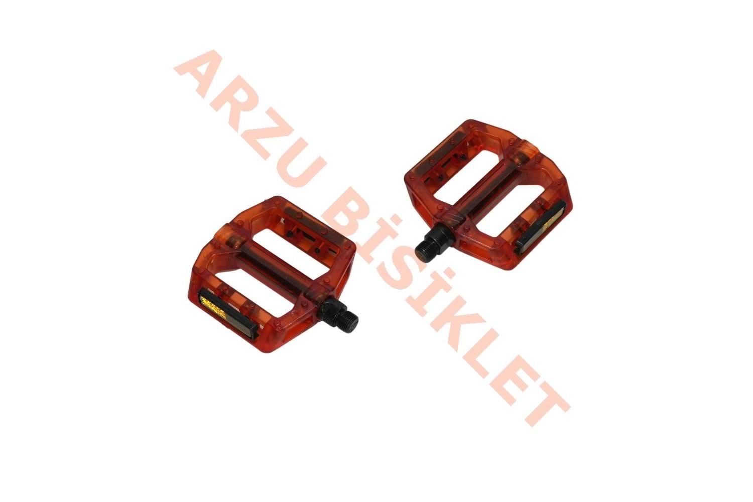 MTB PEDAL BİLYALI [ŞEFFAF] [110MM-100MM] - KIRMIZI