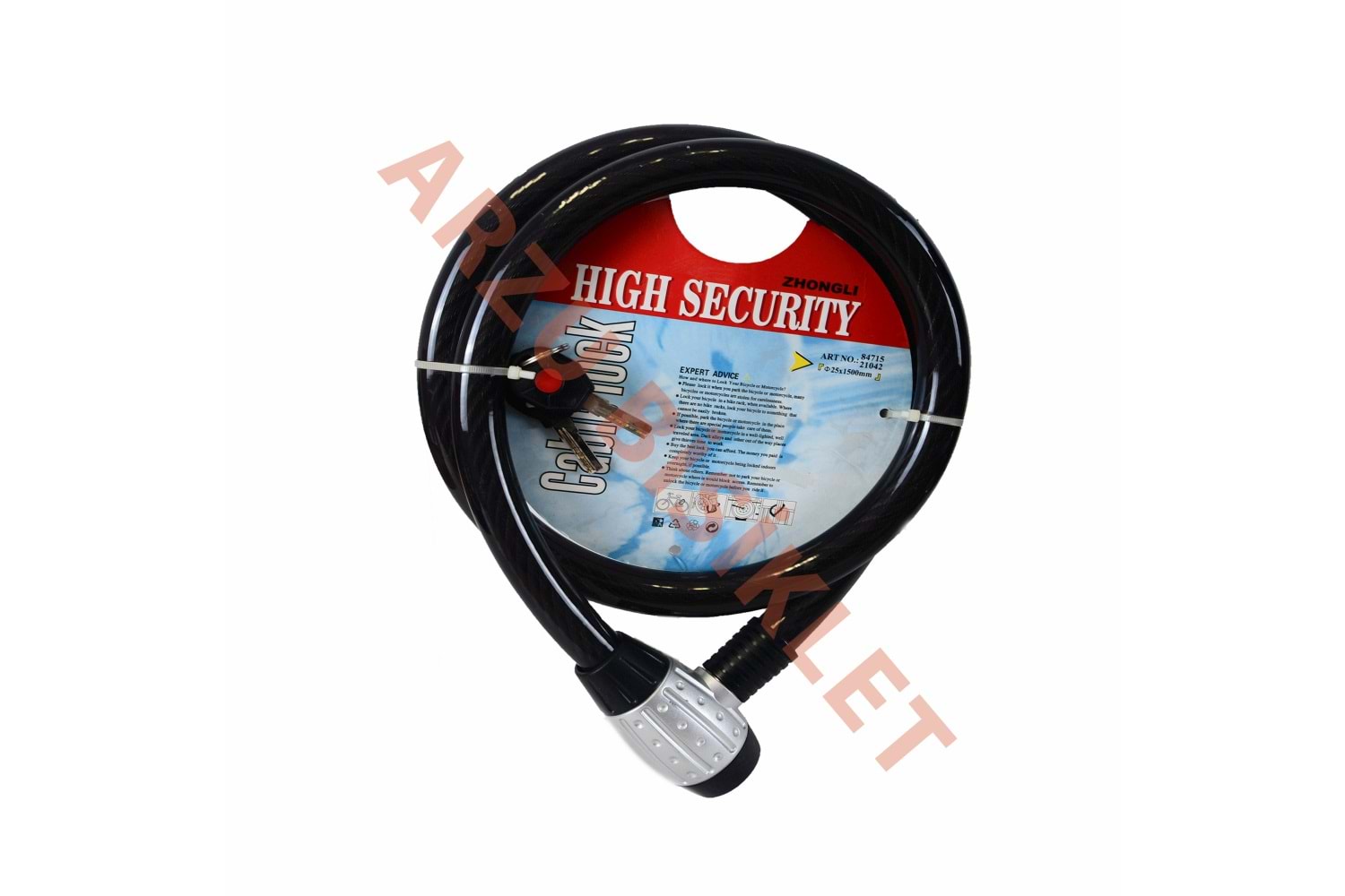 HALAT KİLİT [84715] 25 x 150 CM [IŞIKLI ANAHTAR] ZHONGLI