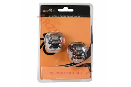 SİLİKONLU ÇAKAR FAR+STOP SETİ - LED'Lİ [PİL DAHİL] RCTS-762-2