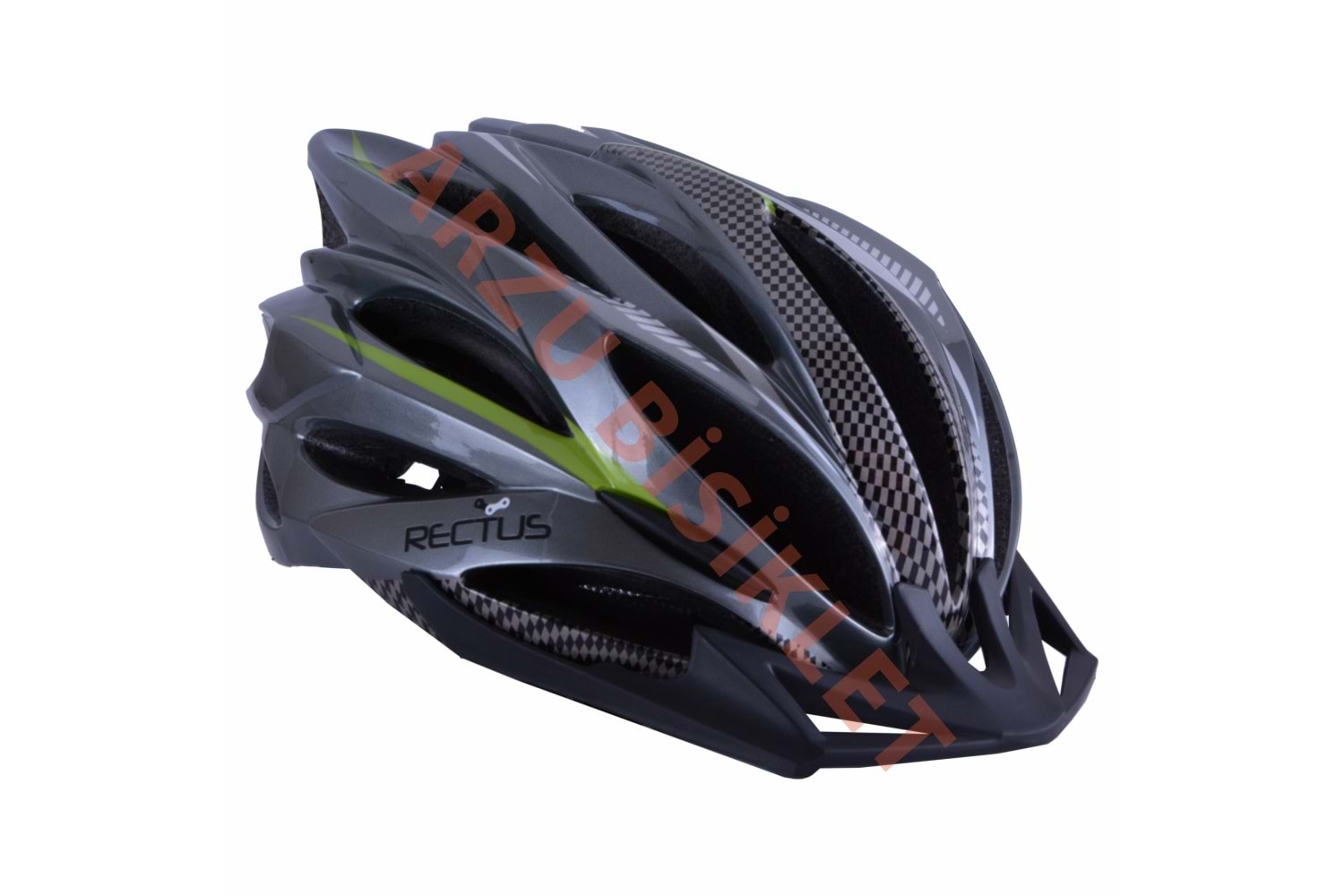 RECTUS BİSİKLET KASIKI TURUNCU - YEŞİL ŞERİT M