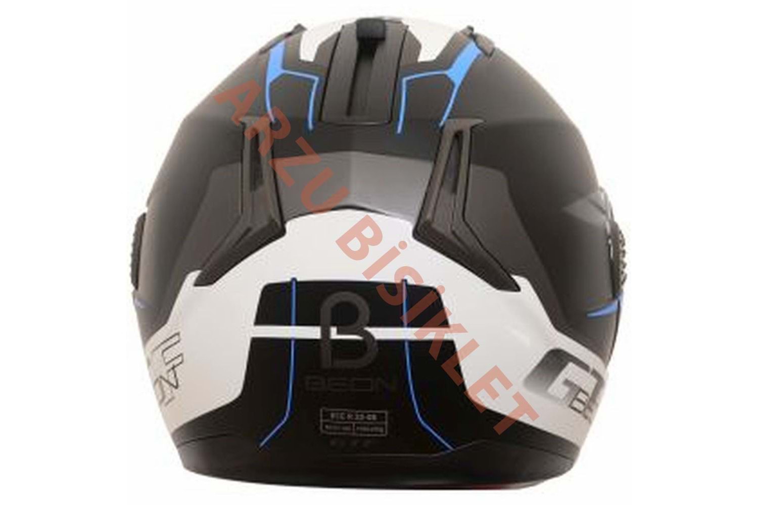 BEON ÇENE AÇILIR VİZÖRLÜ KASK SİYAH - MAVİ XL BEDEN