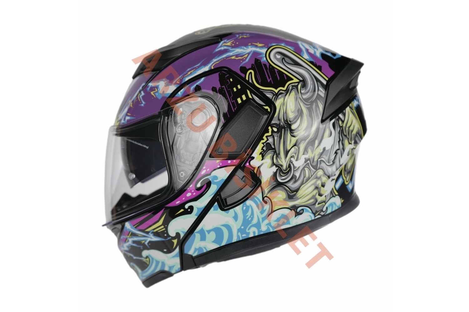 KC - ÇENE AÇILIR VİZÖRLÜ KASK [KC902] [BIG MONSTER] [S]