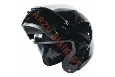 VRT - ÇENE AÇILIR VİZÖRLÜ KASK [MD-808] [SİYAH] [L]
