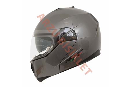 BEON ÇENE AÇILIR VİZÖRLÜ KASK GRİ XL BEDEN