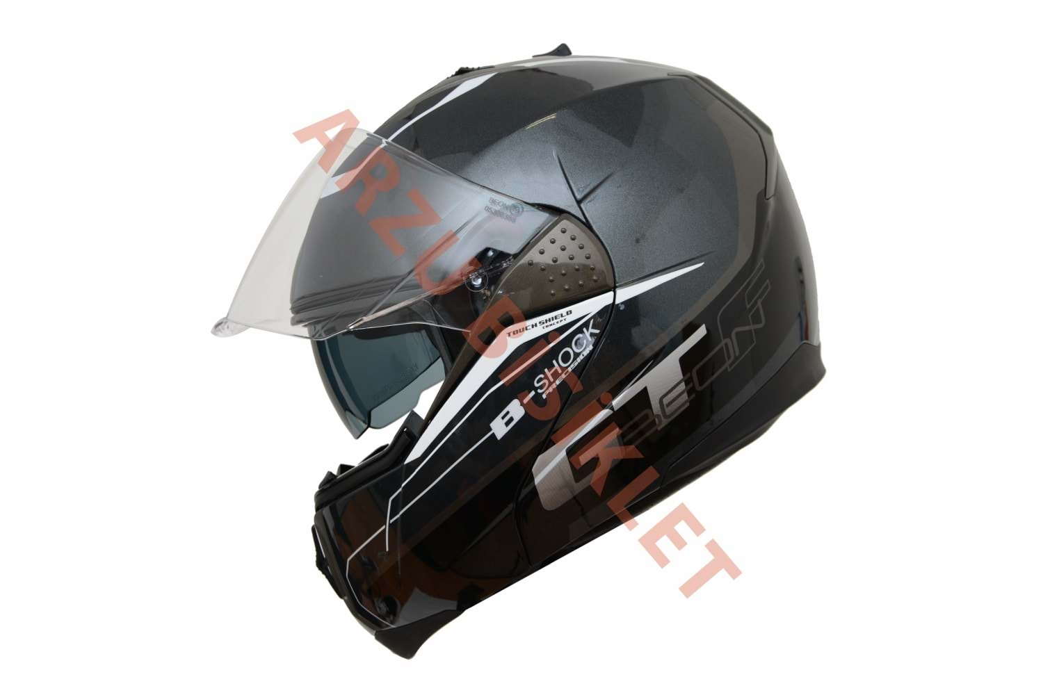 BEON- ÇENE AÇILIR VİZÖRLÜ KASK [B700] [GRİ-SİYAH] [B-SHOCK] [XL]