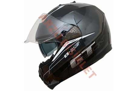 BEON- ÇENE AÇILIR VİZÖRLÜ KASK [B700] [GRİ-SİYAH] [B-SHOCK] [XL]
