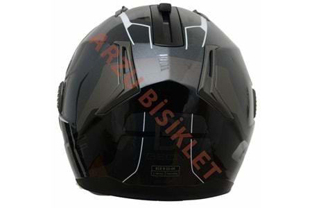 BEON- ÇENE AÇILIR VİZÖRLÜ KASK [B700] [GRİ-SİYAH] [B-SHOCK] [XL]