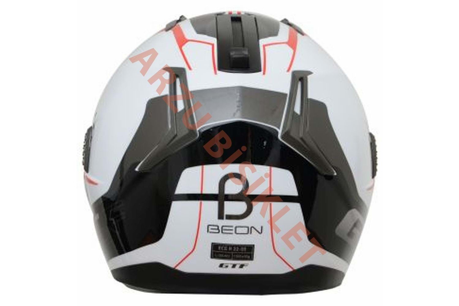 BEON ÇENE AÇILIR VİZÖRLÜ KASK BEYAZ - KIRMIZI L BEDEN