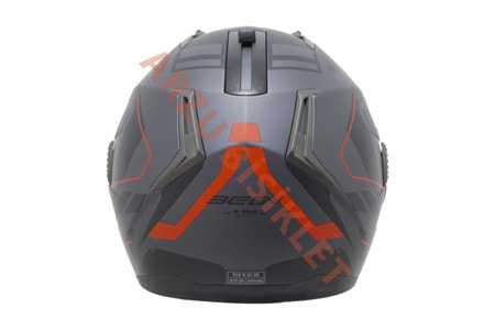 MONERO BEON ÇENE AÇILIR KASK SİYAH - KIRMIZI M BEDEN