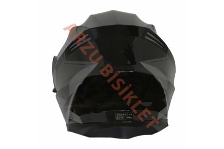 BLACKLION - ÇENE AÇILIR VİZÖRLÜ KASK [LION-160E] [SİYAH-GRİ] [S]