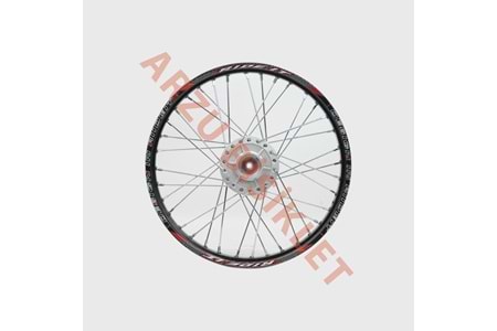 1.20 x 17 TELLİ JANT KOMPLE ÖN [DİSK FREN MODELİ] [SİYAH JANT - GRİ GÖBEK - KROM TEL] CG