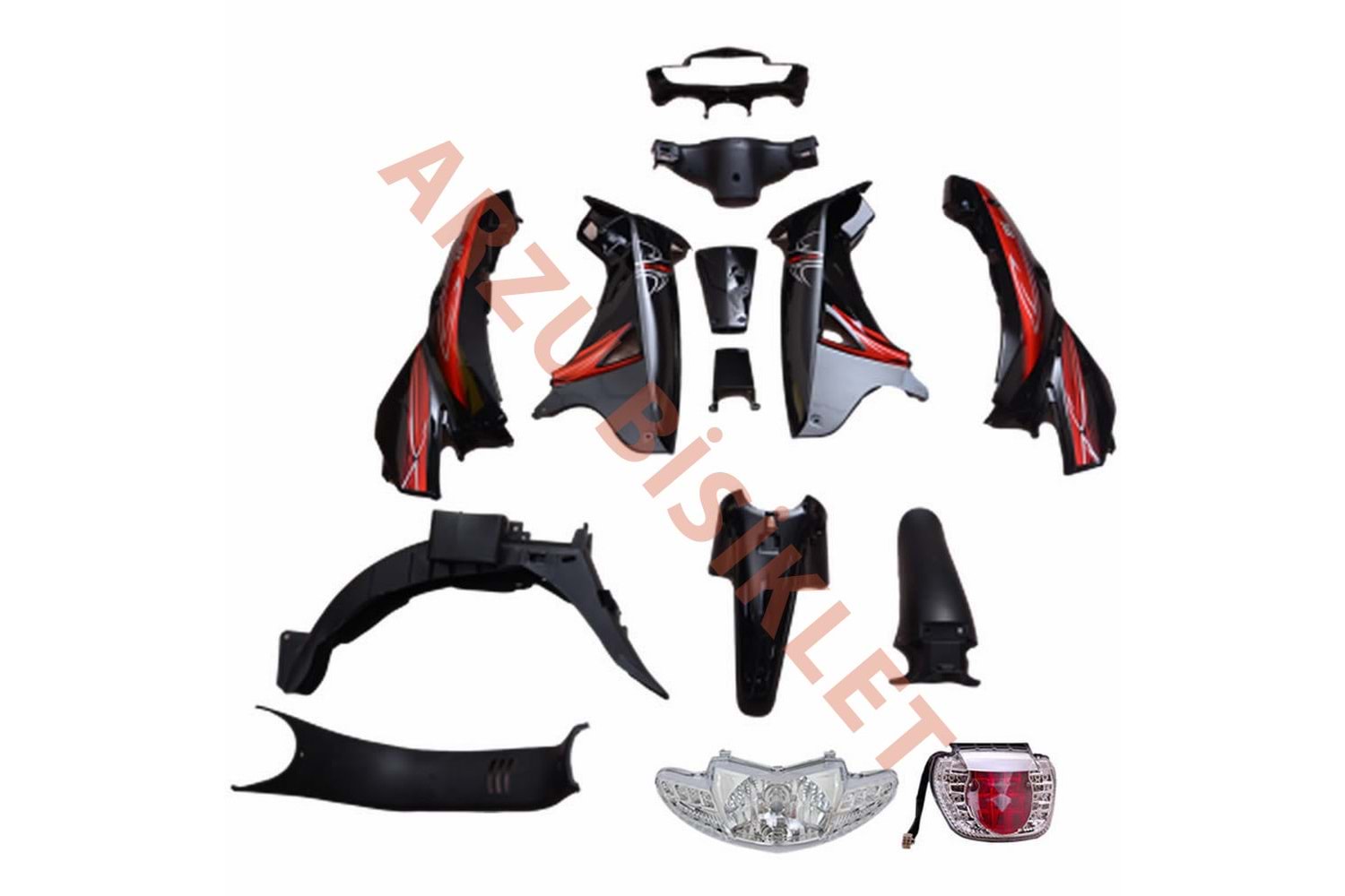 MONERO CUP 100 SFC SİYAH KAPORTA SET FAR STOP DAHİL