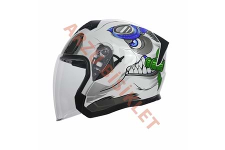 KC-ÇENESİZ VİZÖRLÜ YAZLIK KASK [KC528-1] PANDA [S] E BELGELİ