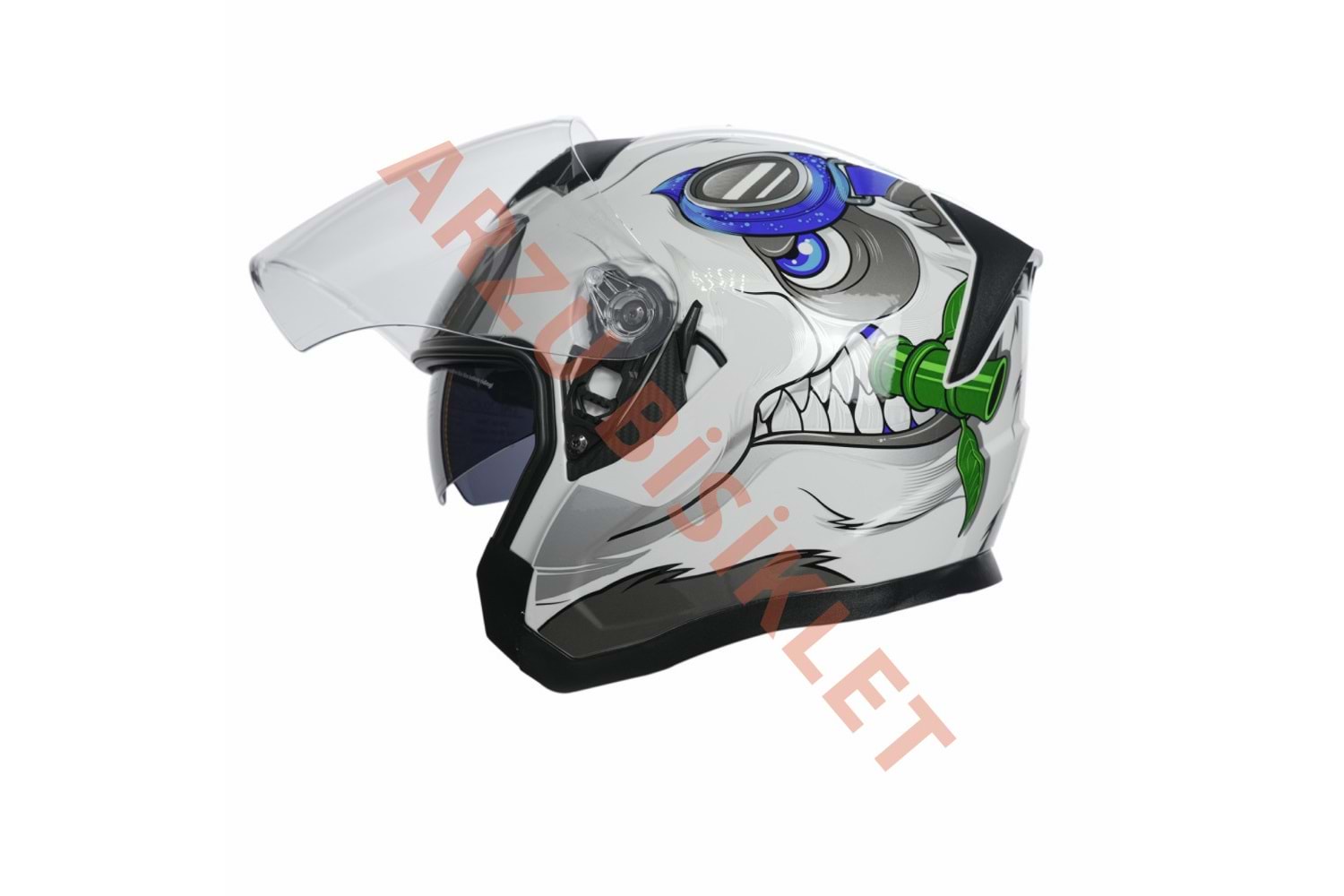 KC-ÇENESİZ VİZÖRLÜ YAZLIK KASK [KC528-1] PANDA [S] E BELGELİ