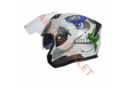 KC-ÇENESİZ VİZÖRLÜ YAZLIK KASK [KC528-1] PANDA [S] E BELGELİ
