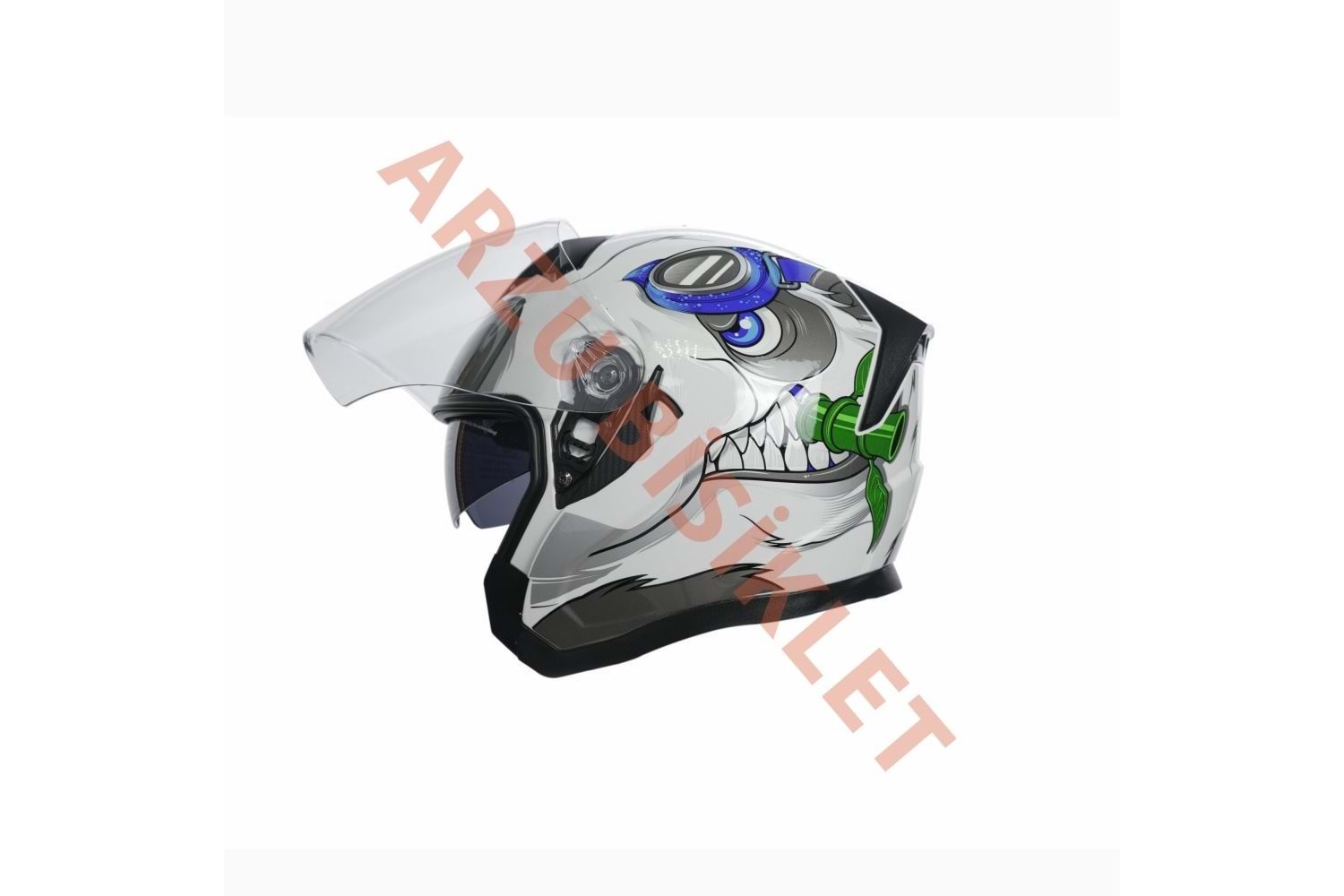 KC-ÇENESİZ VİZÖRLÜ YAZLIK KASK [KC528-1] PANDA [S] E BELGELİ