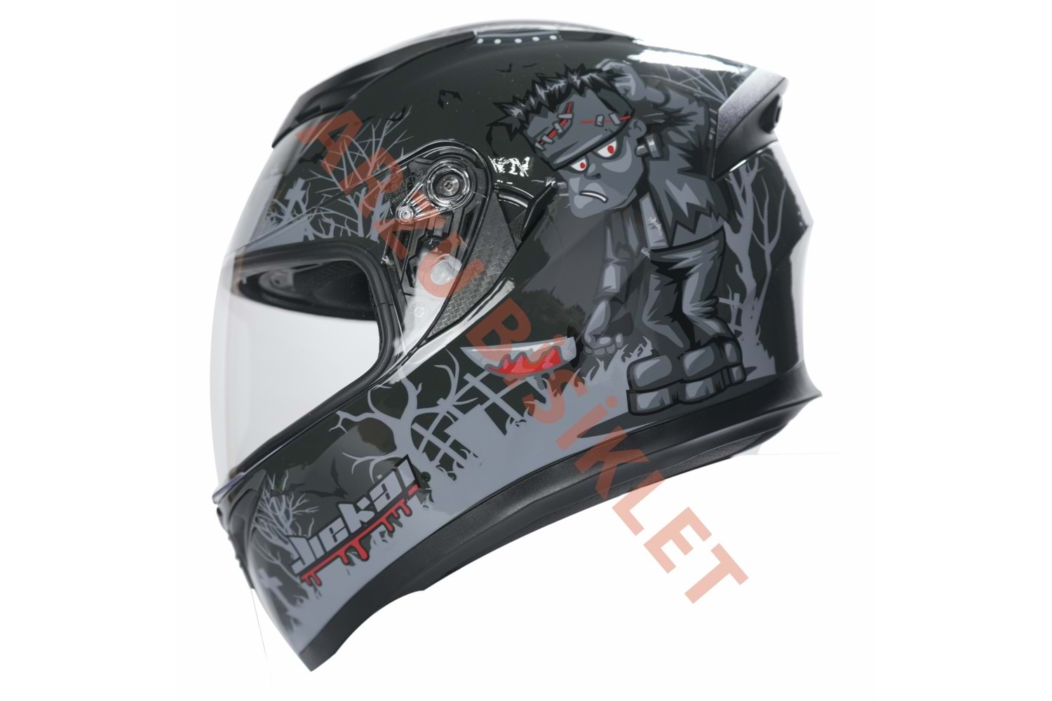 KC-KAPALI VİZÖRLÜ KASK [KC316-1] FRANKENSTEIN'S MONSTER [M] E BELGELİ