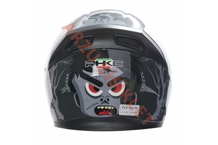 KC-KAPALI VİZÖRLÜ KASK [KC316-1] FRANKENSTEIN'S MONSTER [L] E BELGELİ
