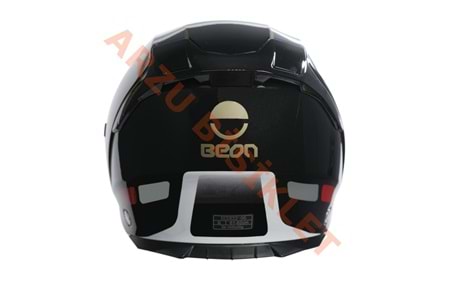 BEON- ÇENESİZ VİZÖRLÜ YAZLIK KASK [B203] [SİYAH-BEYAZ-ALTIN] [XXL]