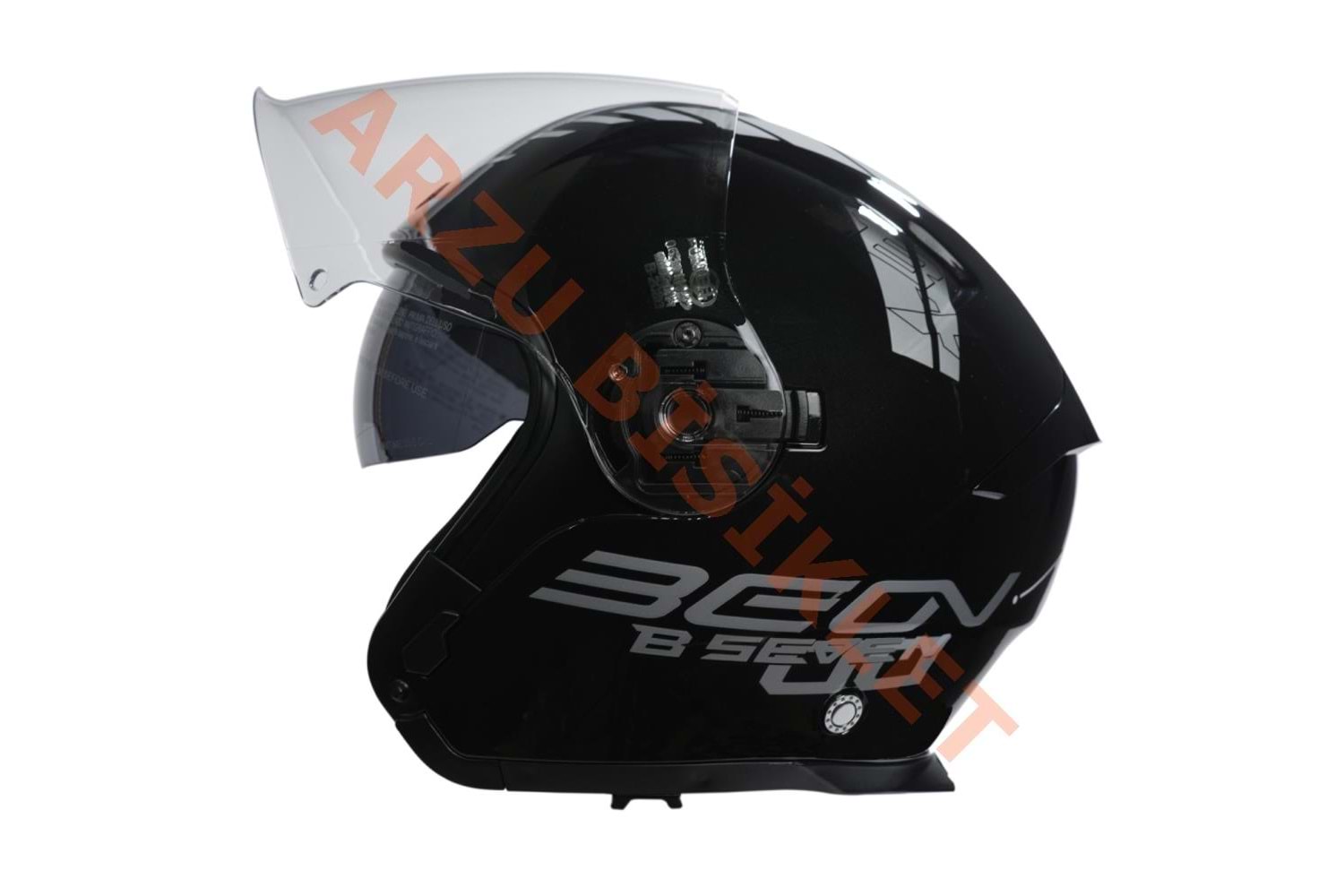 BEON- ÇENESİZ VİZÖRLÜ YAZLIK KASK [B203] [SİYAH-BEYAZ] [L]
