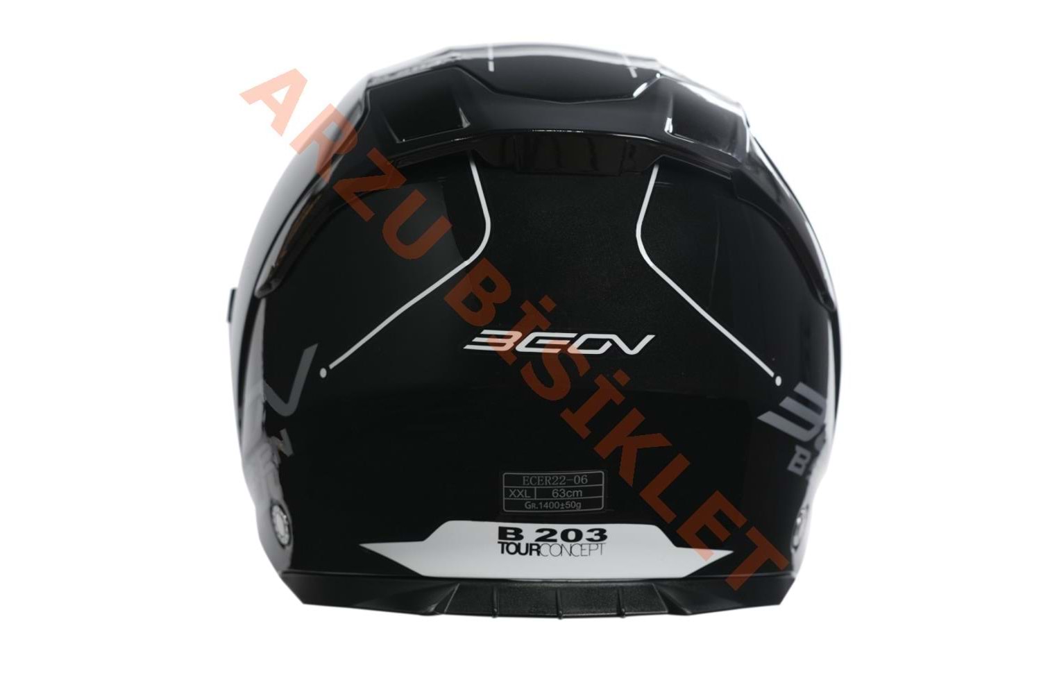 BEON- ÇENESİZ VİZÖRLÜ YAZLIK KASK [B203] [SİYAH-BEYAZ] [L]