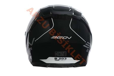 BEON- ÇENESİZ VİZÖRLÜ YAZLIK KASK [B203] [SİYAH-BEYAZ] [L]