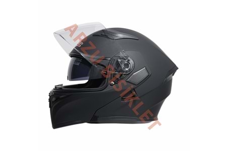 KC - ÇENE AÇILIR VİZÖRLÜ KASK [KC902] [MAT SİYAH] [M]