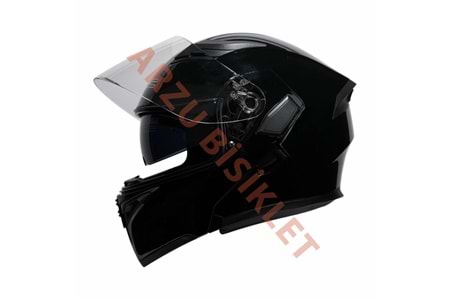 KC - ÇENE AÇILIR VİZÖRLÜ KASK [KC902] [SİYAH] [L]