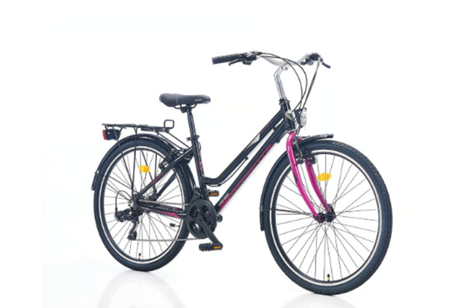 CORELLİ SHİWERS BAYAN 26 JANT V FREN BİSİKLET (SİYAH - PEMBE)